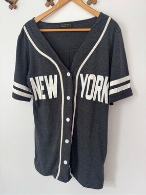 Phantom of Broadway New York Button-Up Baseball Jersey Style T-Shirt